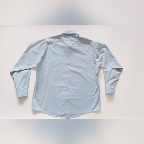 Gimbels Mens 17/34-35 Collared Button Down Shirt Blue Vintage - Picture 5 of 5